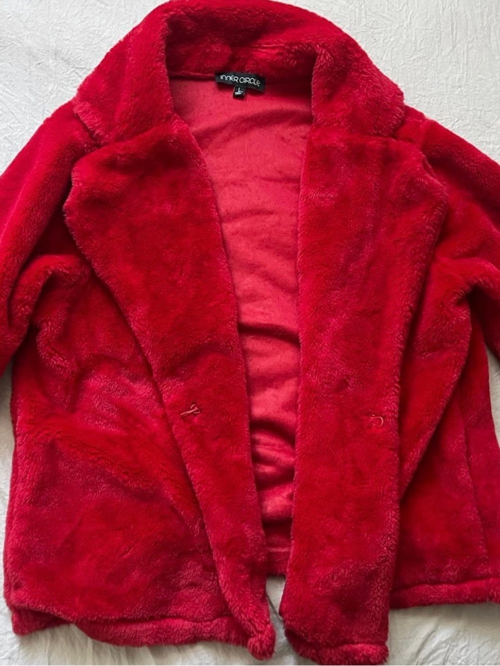 Women's Plush Red Teddy Jacket
